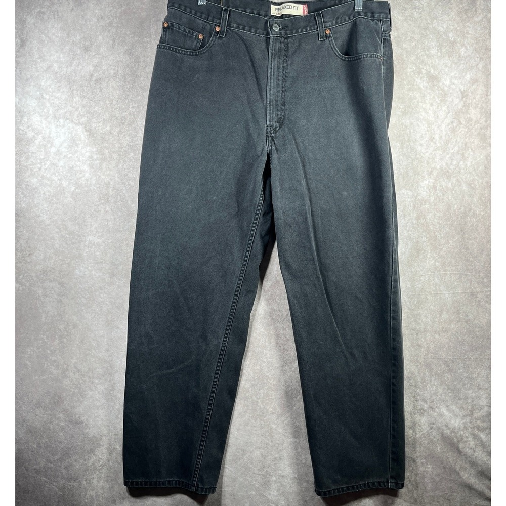 Levi's 550 Jeans Mens 42X32 Black Denim Tapered Relaxed Fit Pockets Everyday